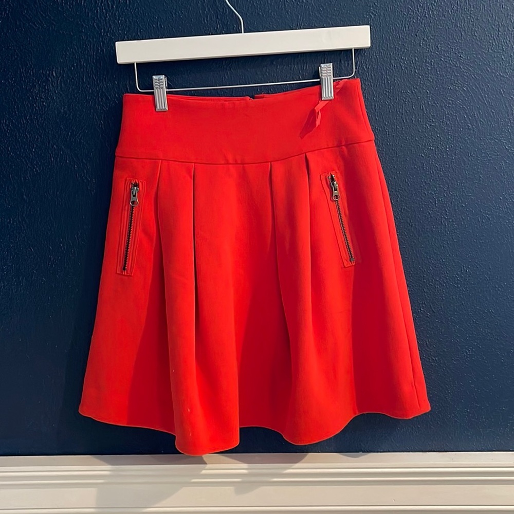Anthropologie red skirt